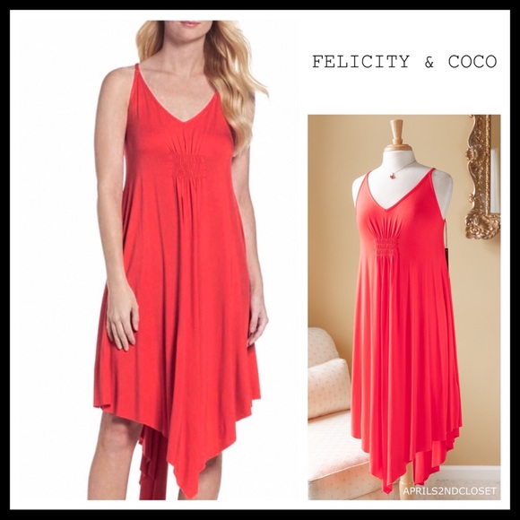 Felicity & Coco Dresses & Skirts - RED HI-LO KNIT MIDI SLIP TANK DRESS A3C